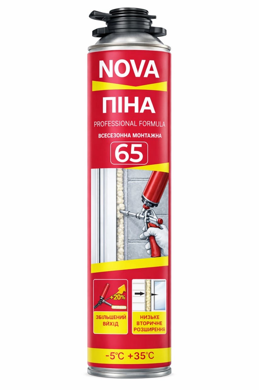 Піна монтажна професійна всесезонна 65 860мл NOVA